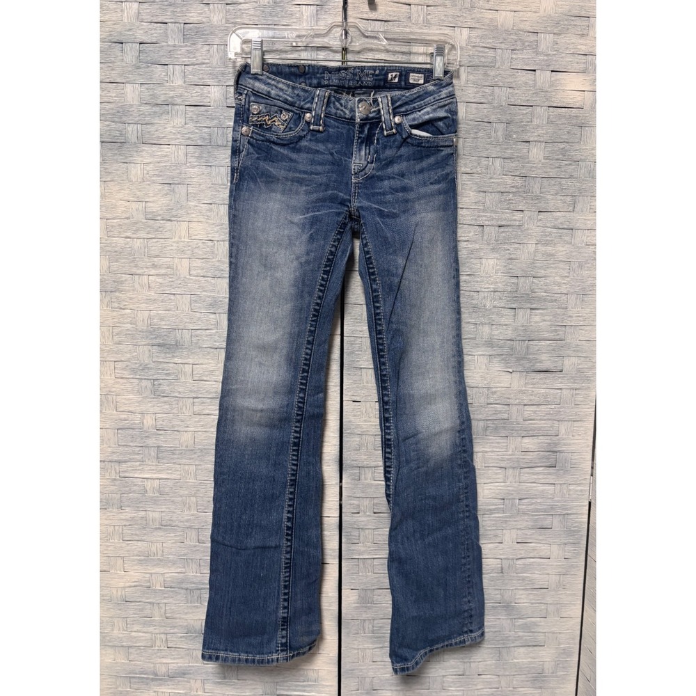 Miss Me Kids Size 14 Bootcut Jeans Blue Embellished Rhinestone Y2K KE1046B3J